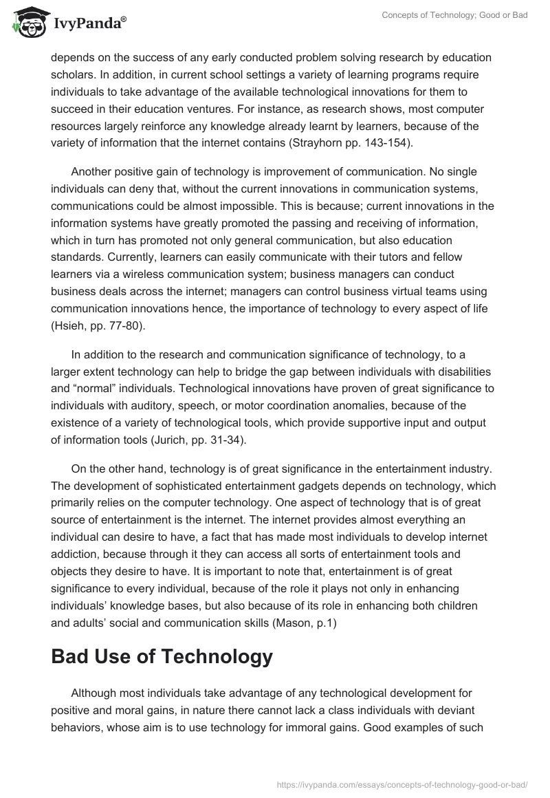 Concepts of Technology; Good or Bad. Page 2