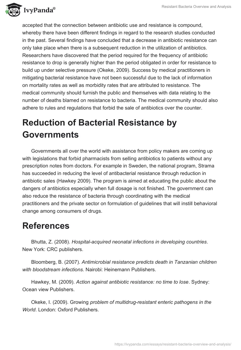 Resistant Bacteria Overview and Analysis. Page 2