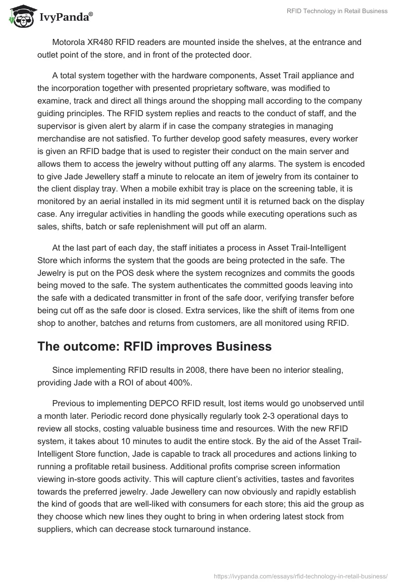 RFID Technology in Retail Business. Page 4