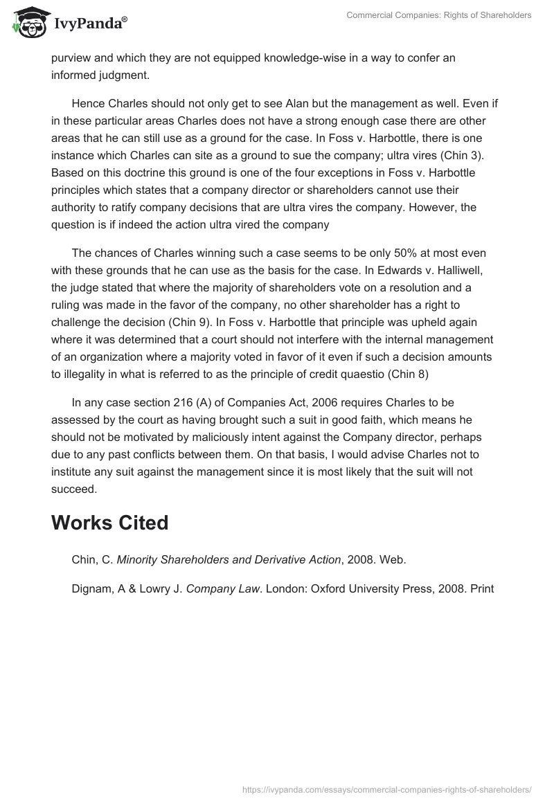 Commercial Companies: Rights of Shareholders. Page 2
