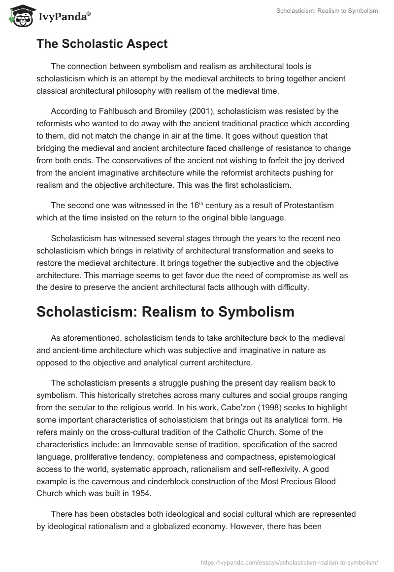 Scholasticism: Realism to Symbolism. Page 4