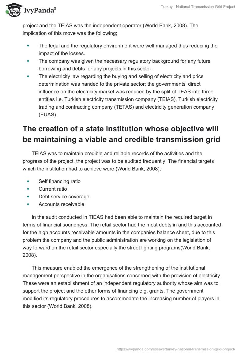Turkey - National Transmission Grid Project. Page 3