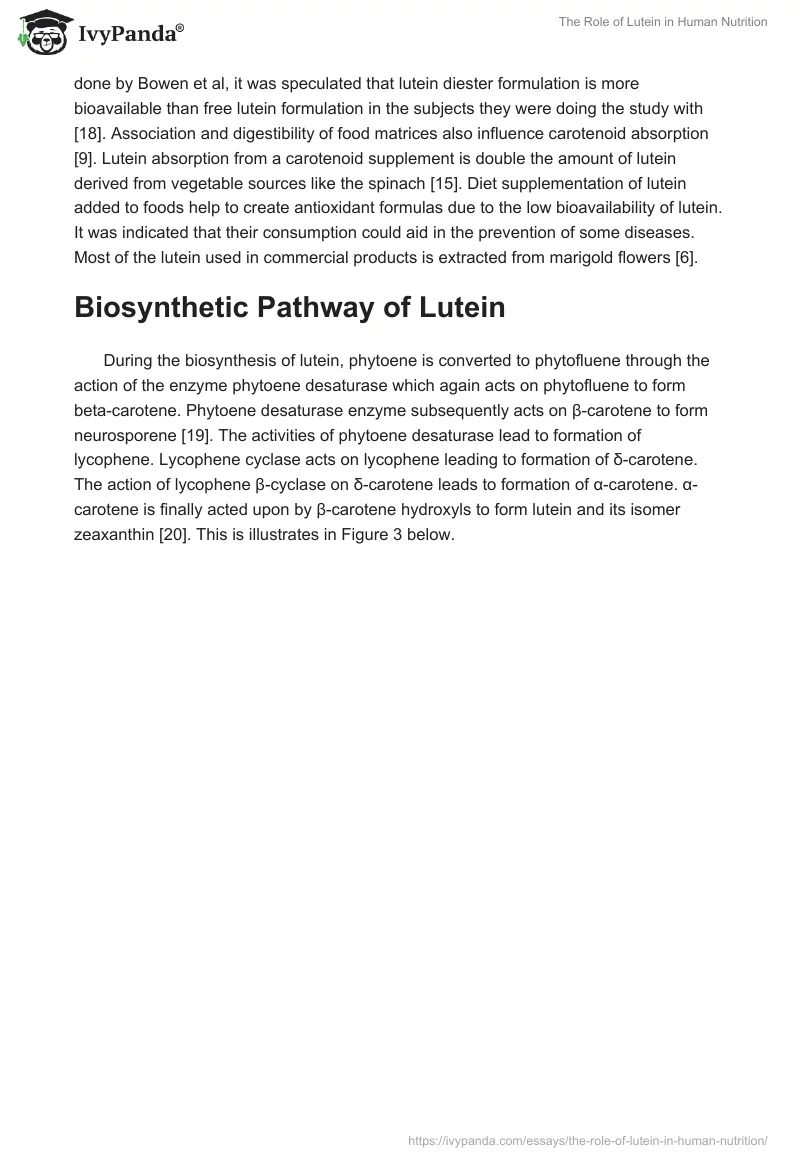 The Role of Lutein in Human Nutrition. Page 5