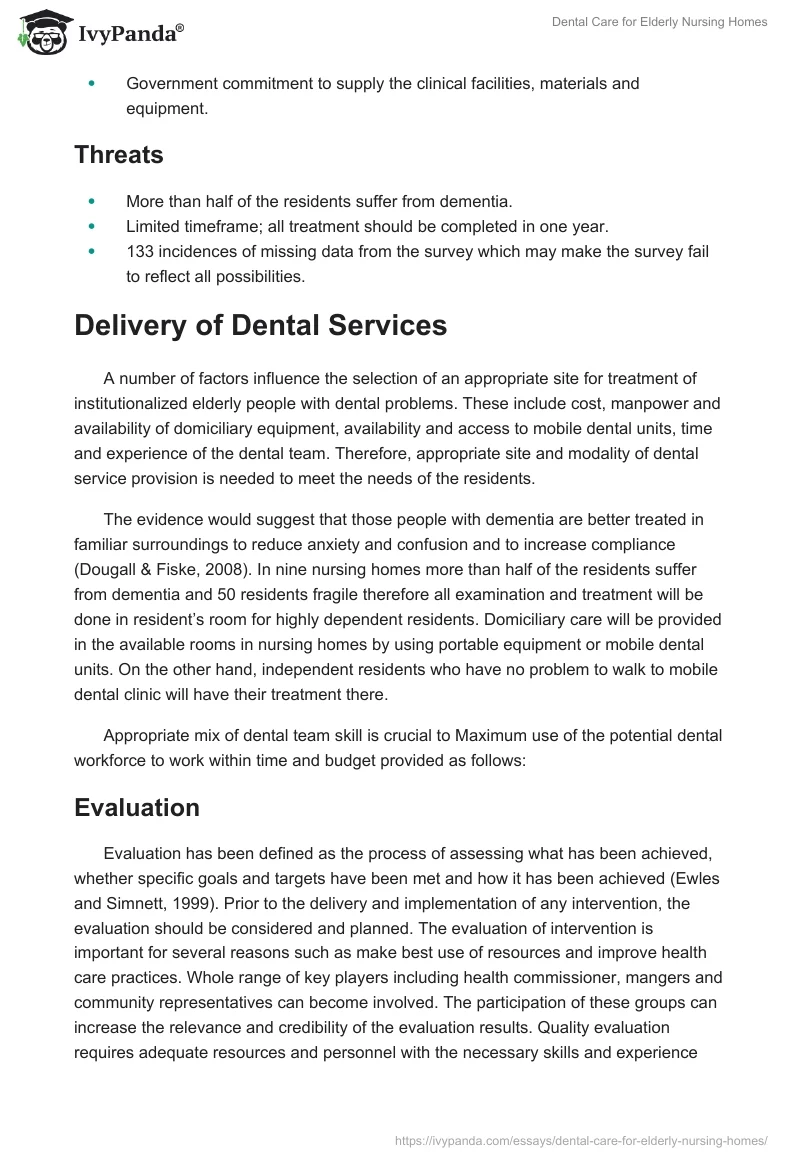 Dental Care for Elderly Nursing Homes. Page 3