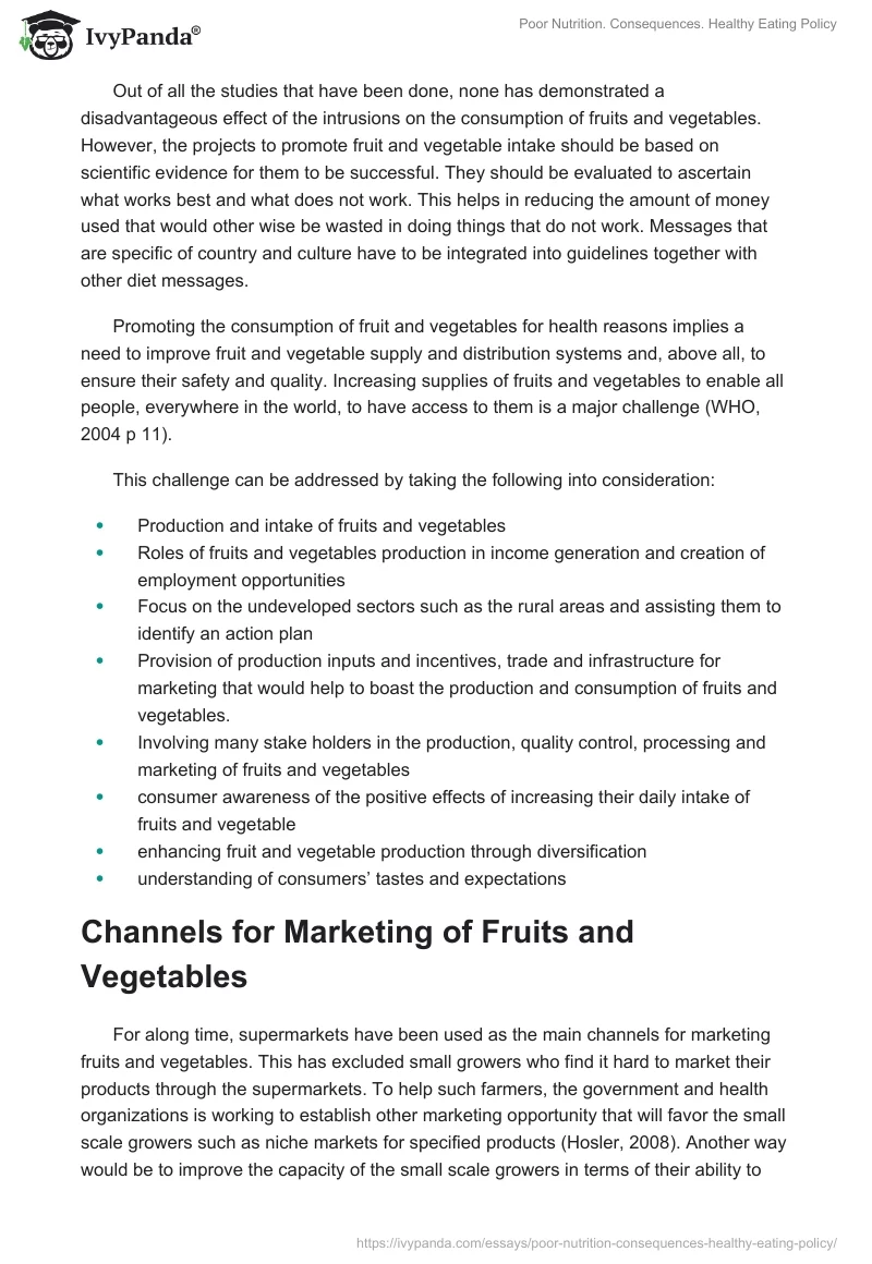 Poor Nutrition. Consequences. Healthy Eating Policy. Page 3