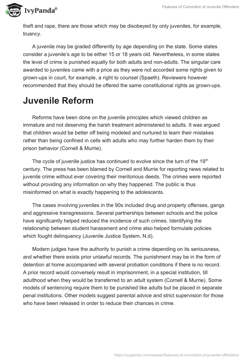 Features of Conviction of Juvenile Offenders. Page 2