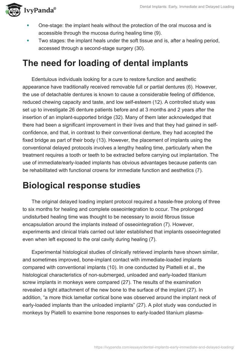 Dental Implants: Early, Immediate and Delayed Loading. Page 3