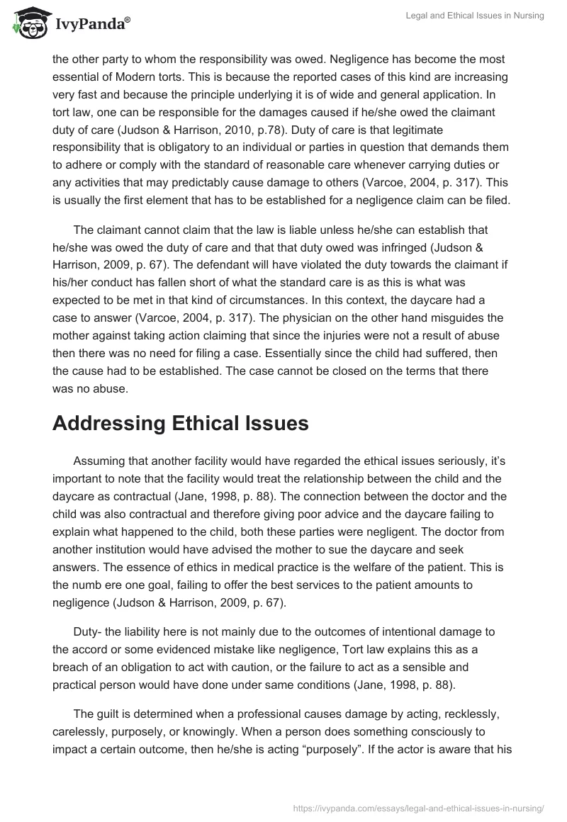 Legal and Ethical Issues in Nursing. Page 3