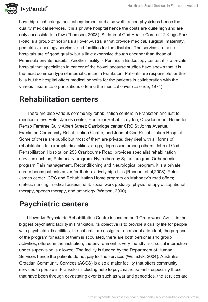 Health and Social Services in Frankston, Australia. Page 2