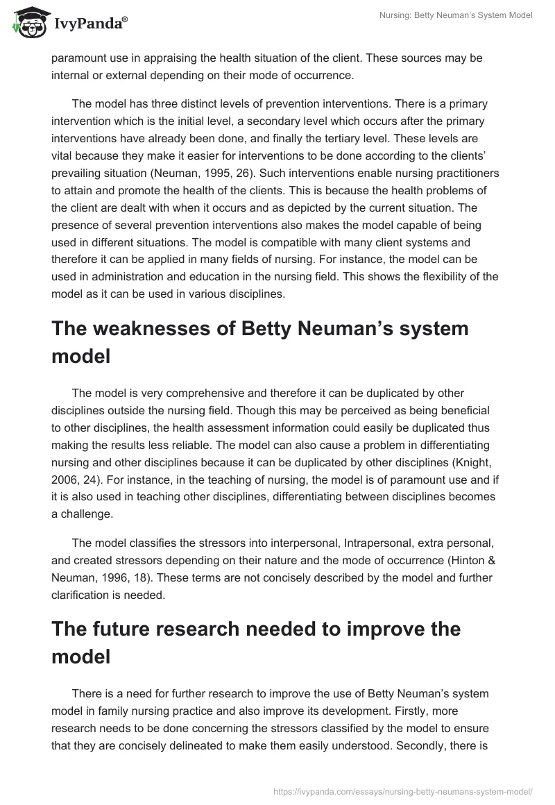 Nursing: Betty Neuman’s System Model. Page 2