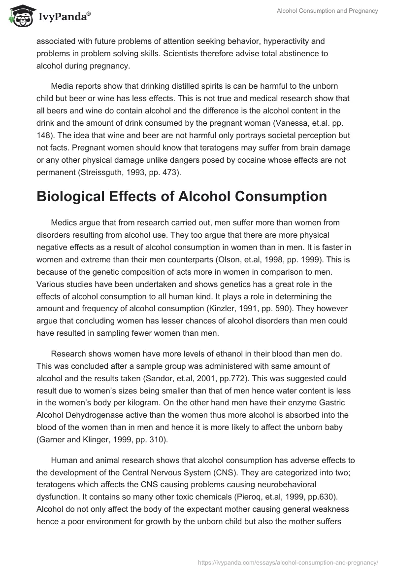 Alcohol Consumption and Pregnancy. Page 2