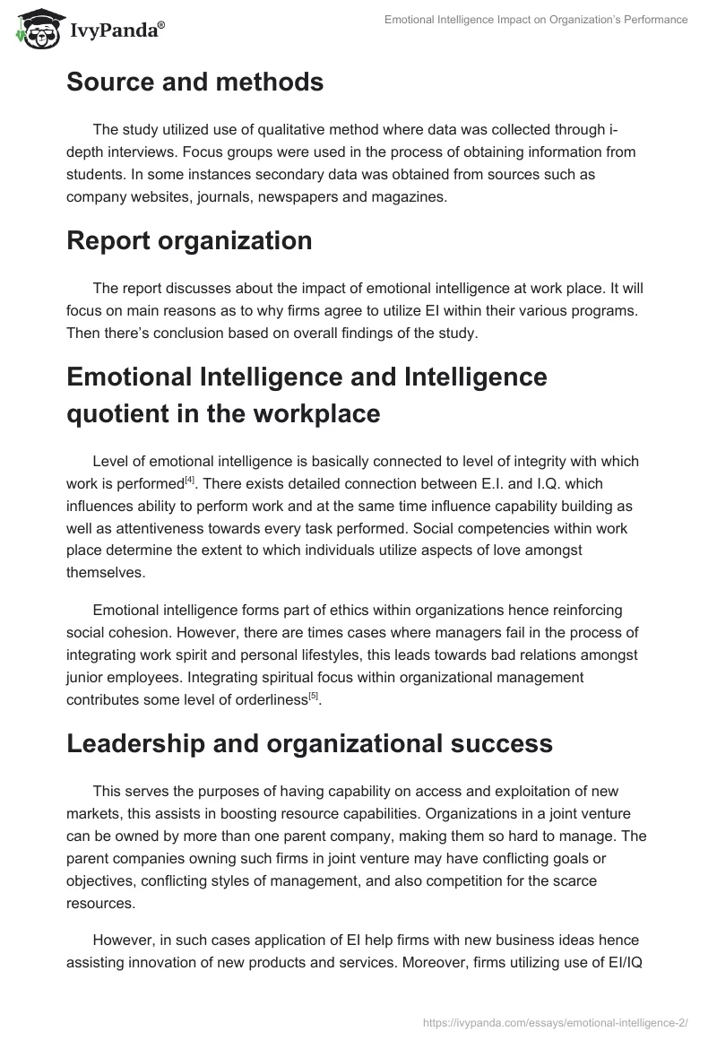 Emotional Intelligence Impact on Organization’s Performance. Page 3
