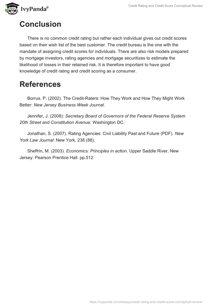 Credit Rating and Credit Score Conceptual Review. Page 3