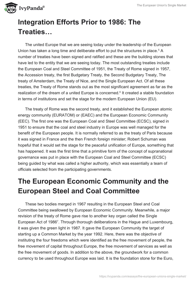 The European Union's Single Market. Page 2