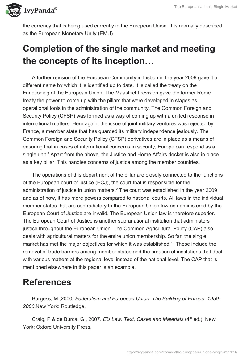 The European Union's Single Market. Page 3