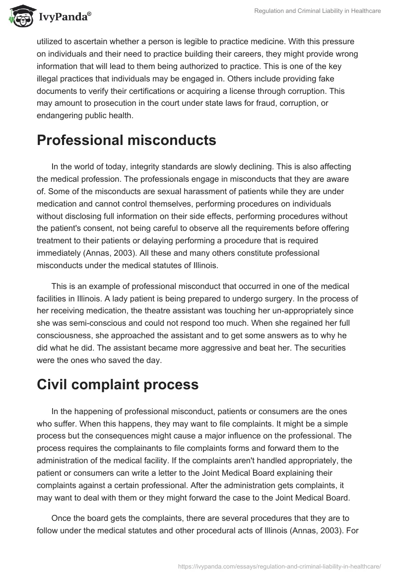 Regulation and Criminal Liability in Healthcare. Page 3