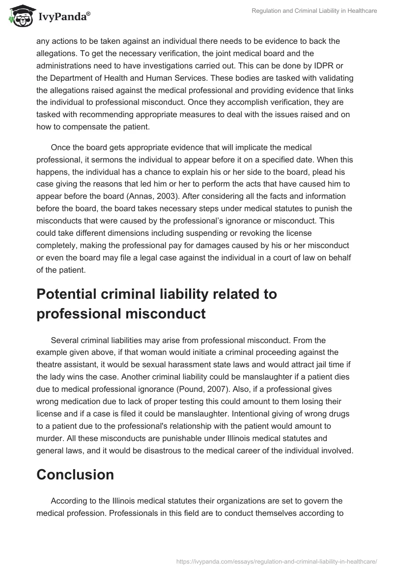 Regulation and Criminal Liability in Healthcare. Page 4