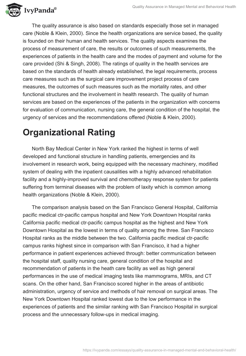 Quality Assurance in Managed Mental and Behavioral Health. Page 2