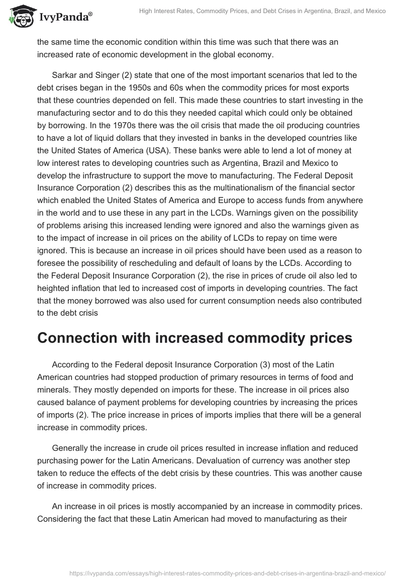 High Interest Rates, Commodity Prices, and Debt Crises in Argentina, Brazil, and Mexico. Page 2
