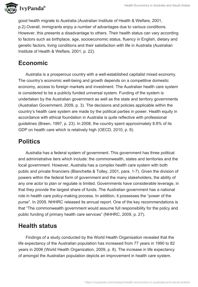 Health Economics in Australia and Saudi Arabia. Page 3