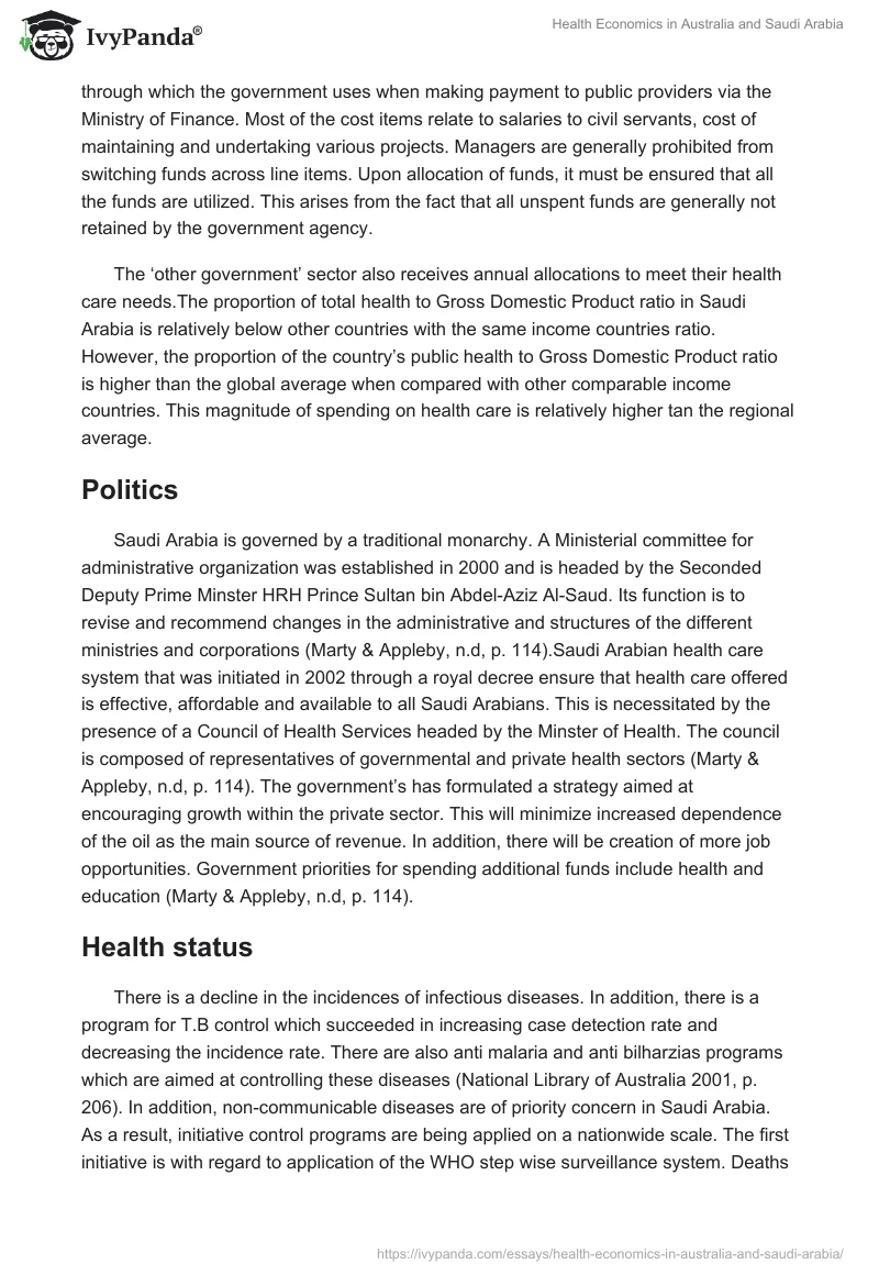 Health Economics in Australia and Saudi Arabia. Page 5