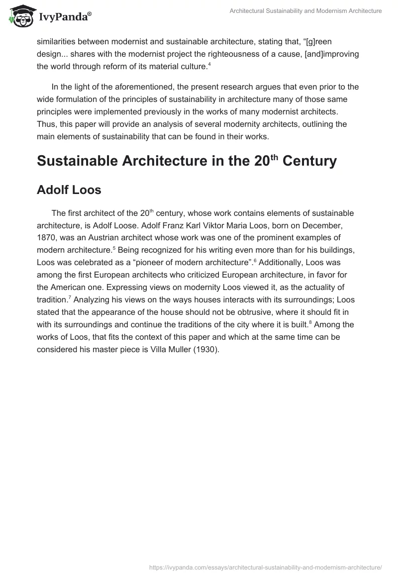 Architectural Sustainability and Modernism Architecture. Page 2