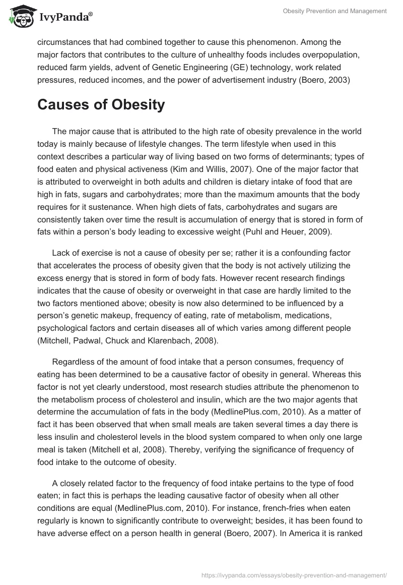 Obesity Prevention and Management. Page 2