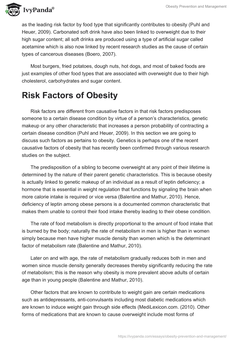 Obesity Prevention and Management. Page 3