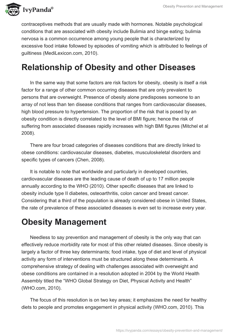 Obesity Prevention and Management. Page 4