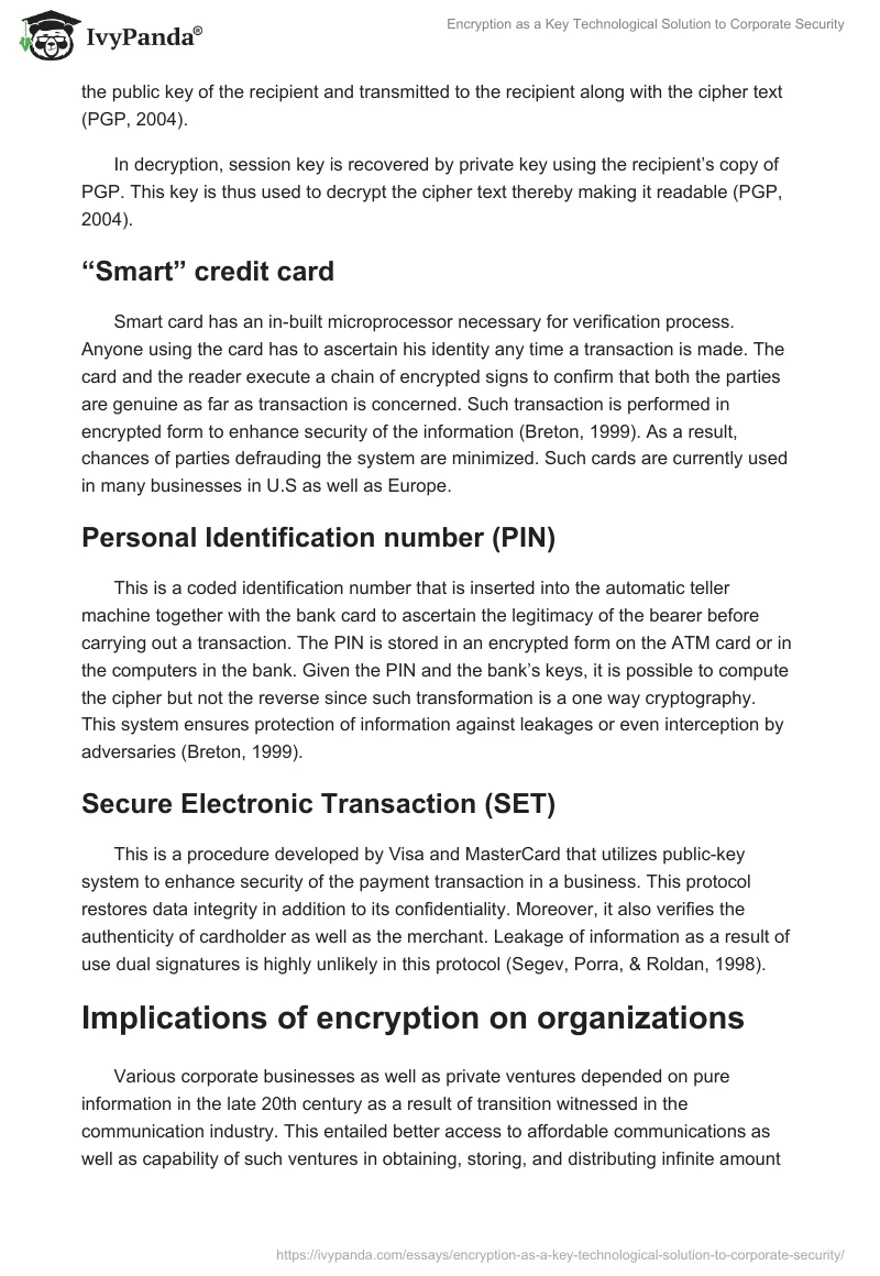 Encryption as a Key Technological Solution to Corporate Security. Page 2