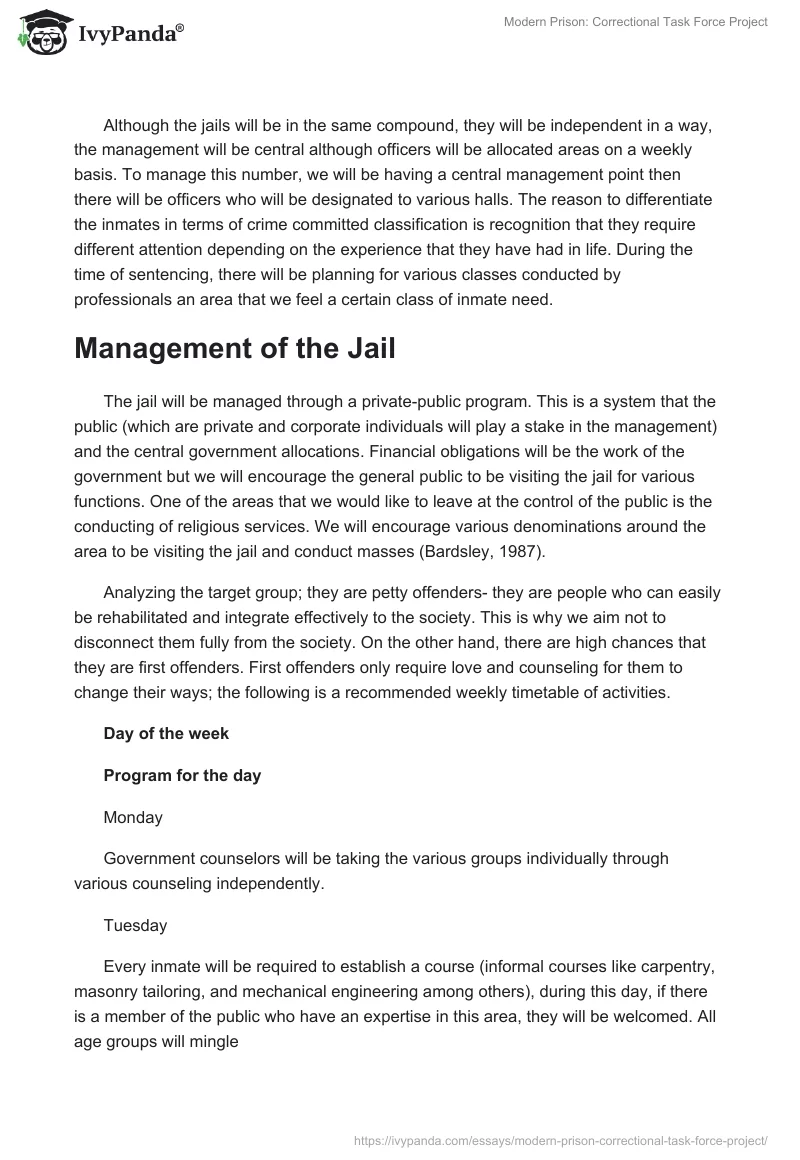 Modern Prison: Correctional Task Force Project. Page 3