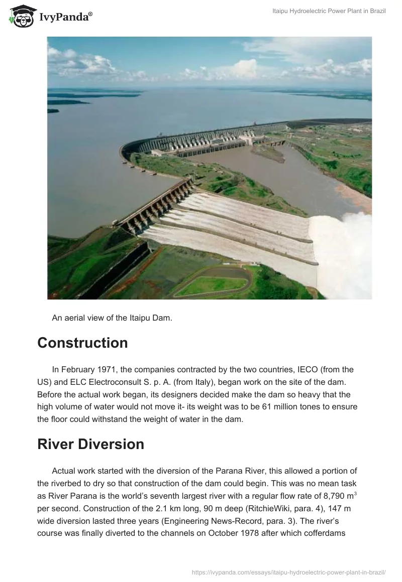 Itaipu Hydroelectric Power Plant in Brazil. Page 2
