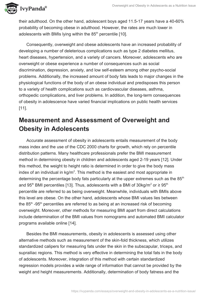 Overweight and Obesity in Adolescents as a Nutrition Issue. Page 3