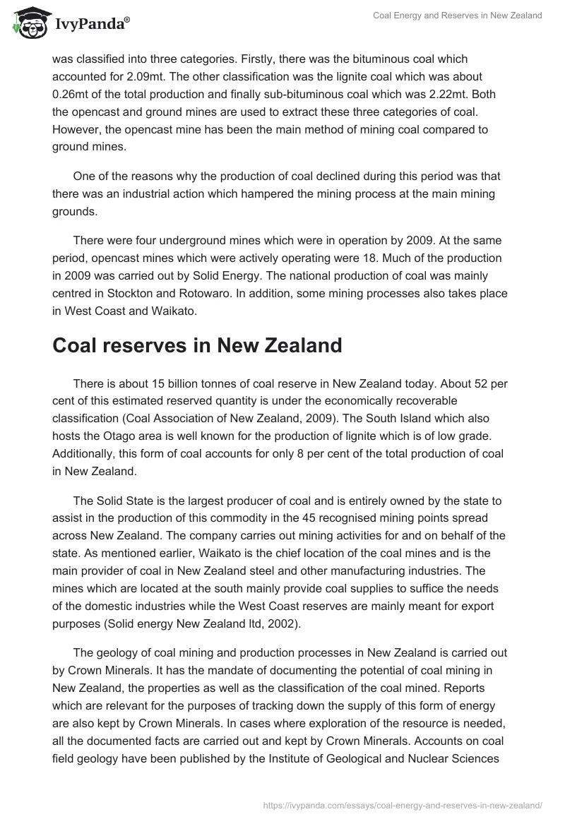 Coal Energy and Reserves in New Zealand. Page 2