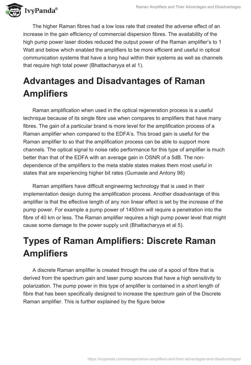 Raman Amplifiers and Their Advantages and Disadvantages. Page 3