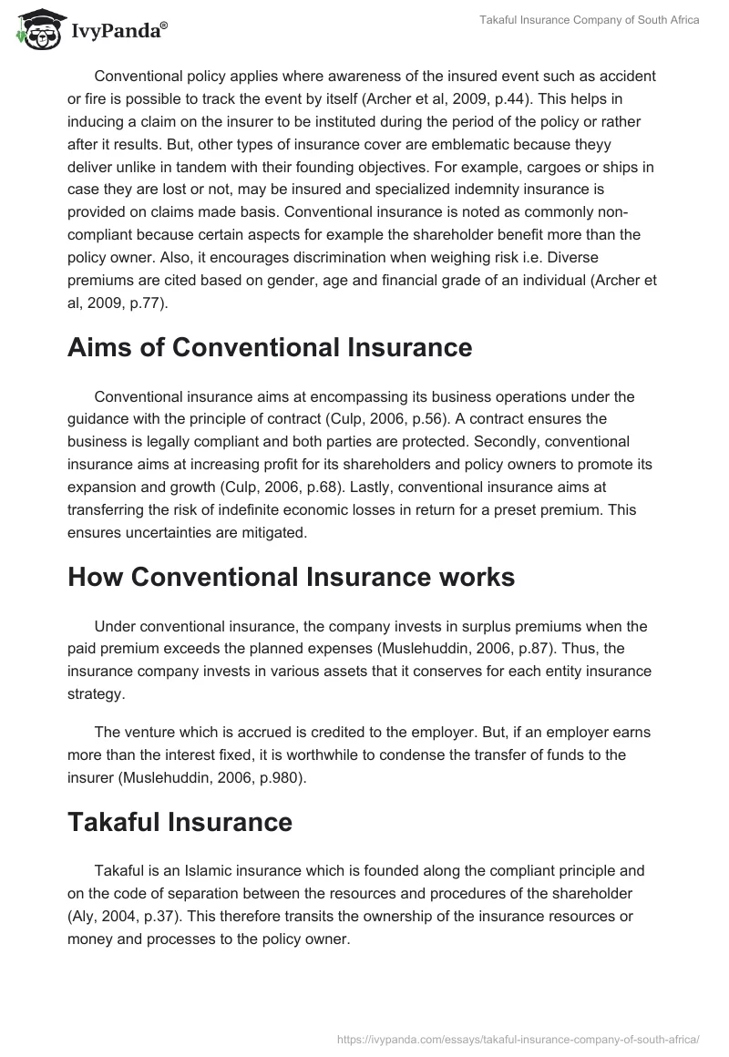 Takaful Insurance Company of South Africa. Page 2