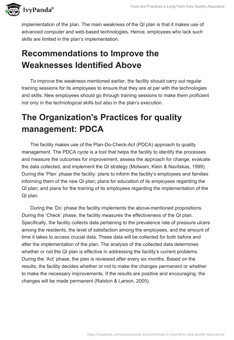 Tools and Practices in Long-Term Care Quality Assurance. Page 2