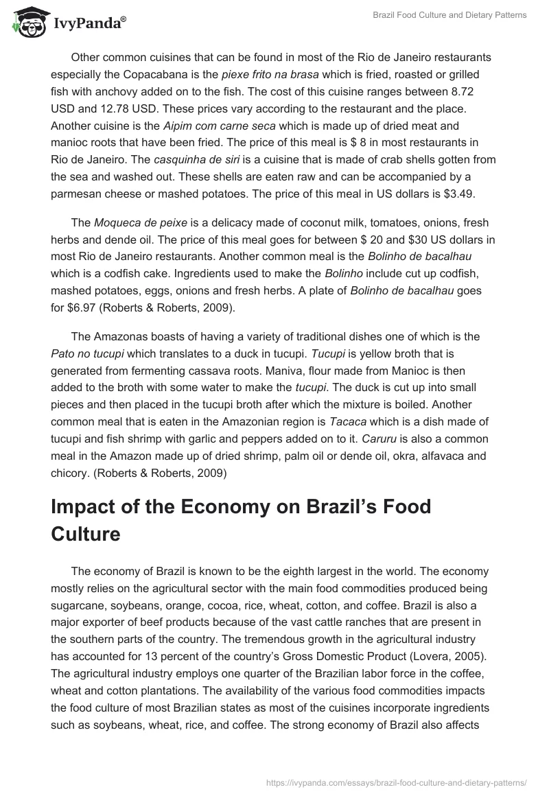 Brazil Food Culture and Dietary Patterns. Page 3