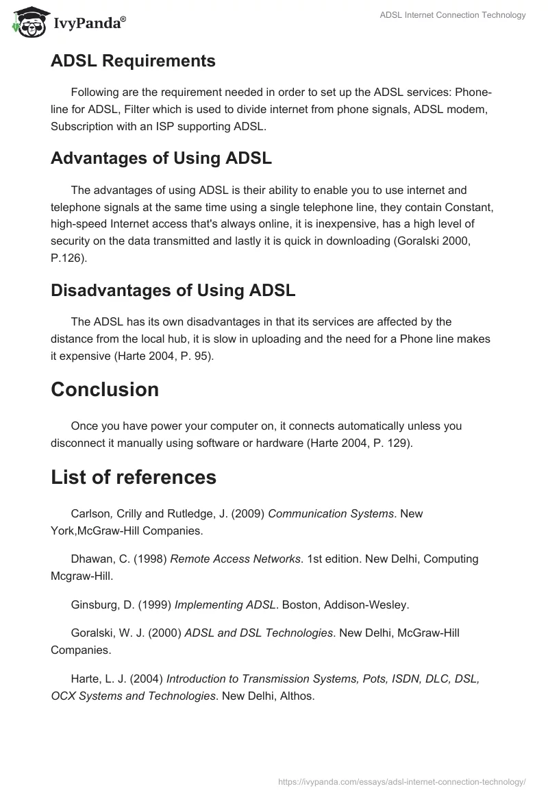 ADSL Internet Connection Technology. Page 4