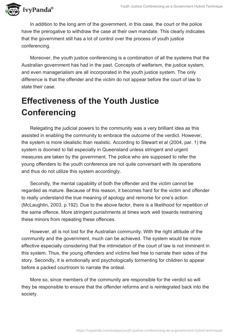Youth Justice Conferencing as a Government Hybrid Technique. Page 3