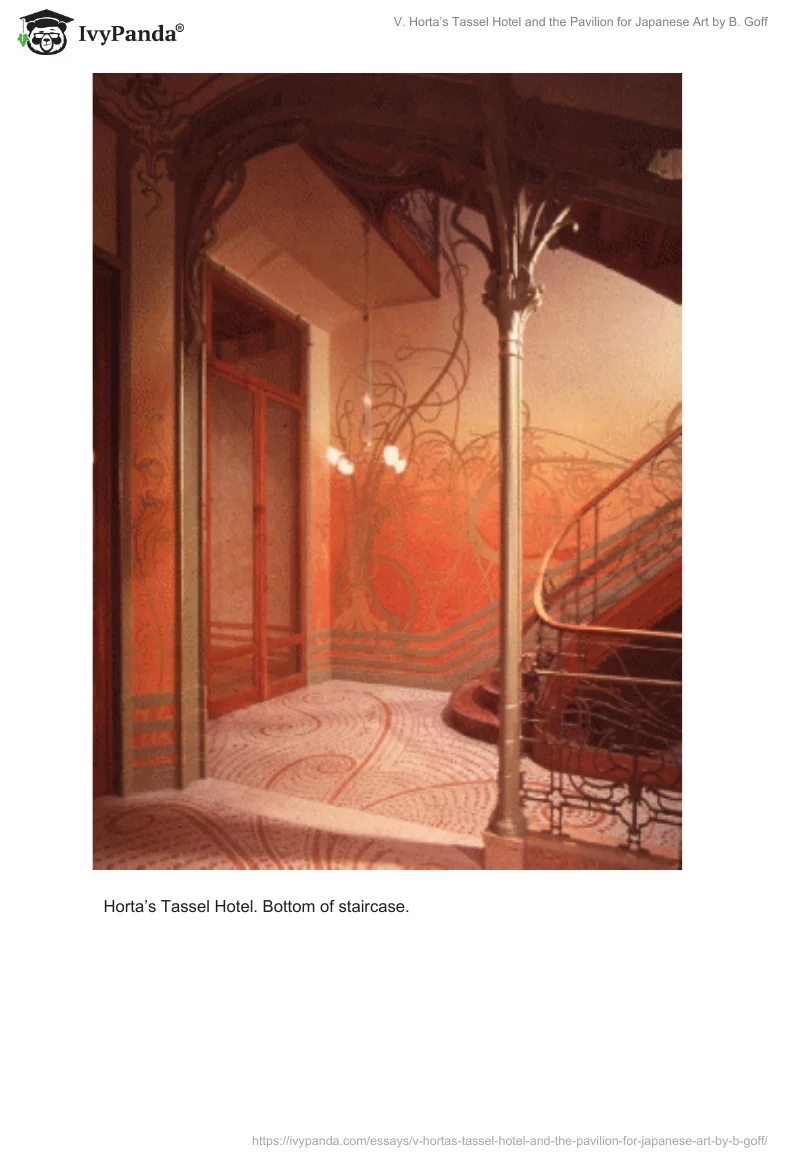 V. Horta’s Tassel Hotel and the Pavilion for Japanese Art by B. Goff. Page 5