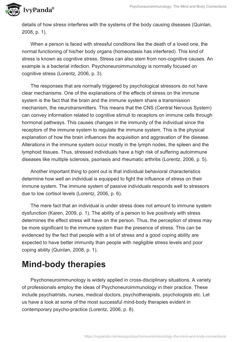 Psychoneuroimmunology: The Mind and Body Connections. Page 2