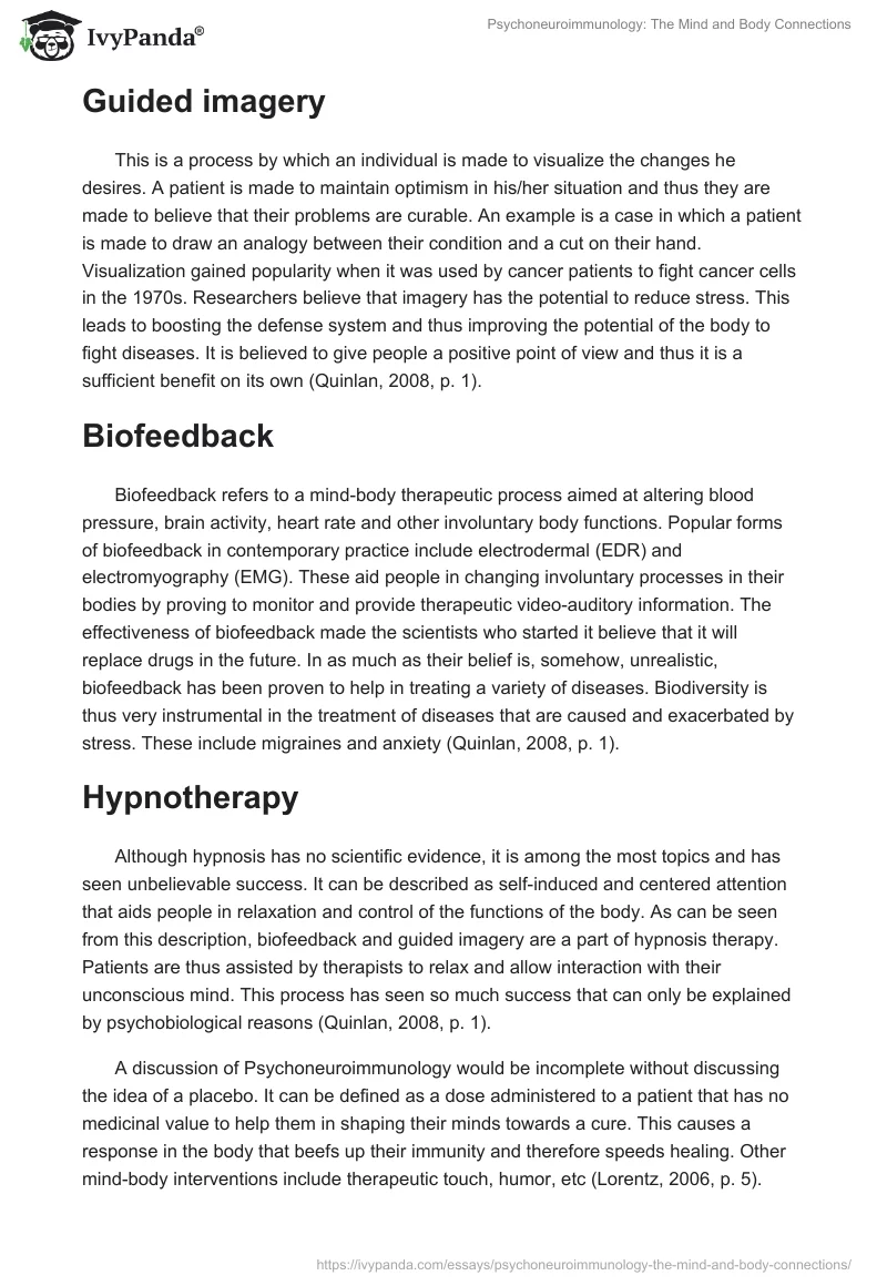 Psychoneuroimmunology: The Mind and Body Connections. Page 3