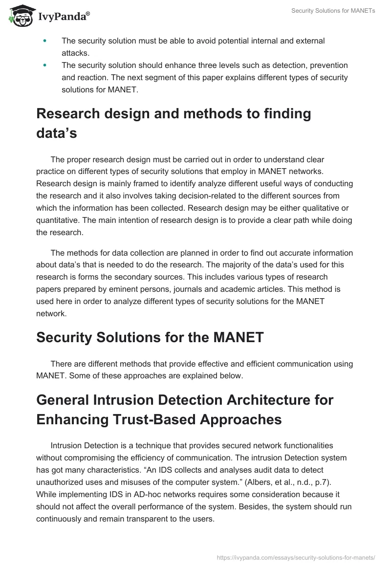 Security Solutions for MANETs. Page 3