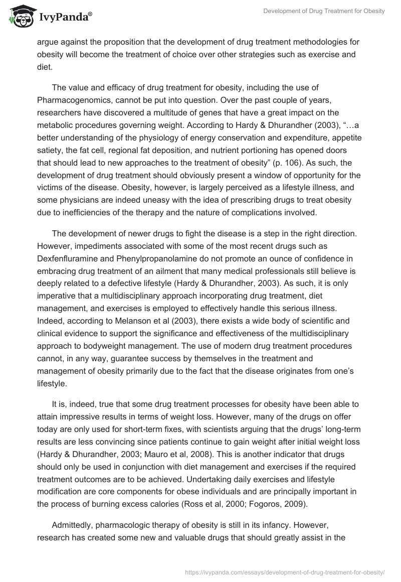Development of Drug Treatment for Obesity. Page 2