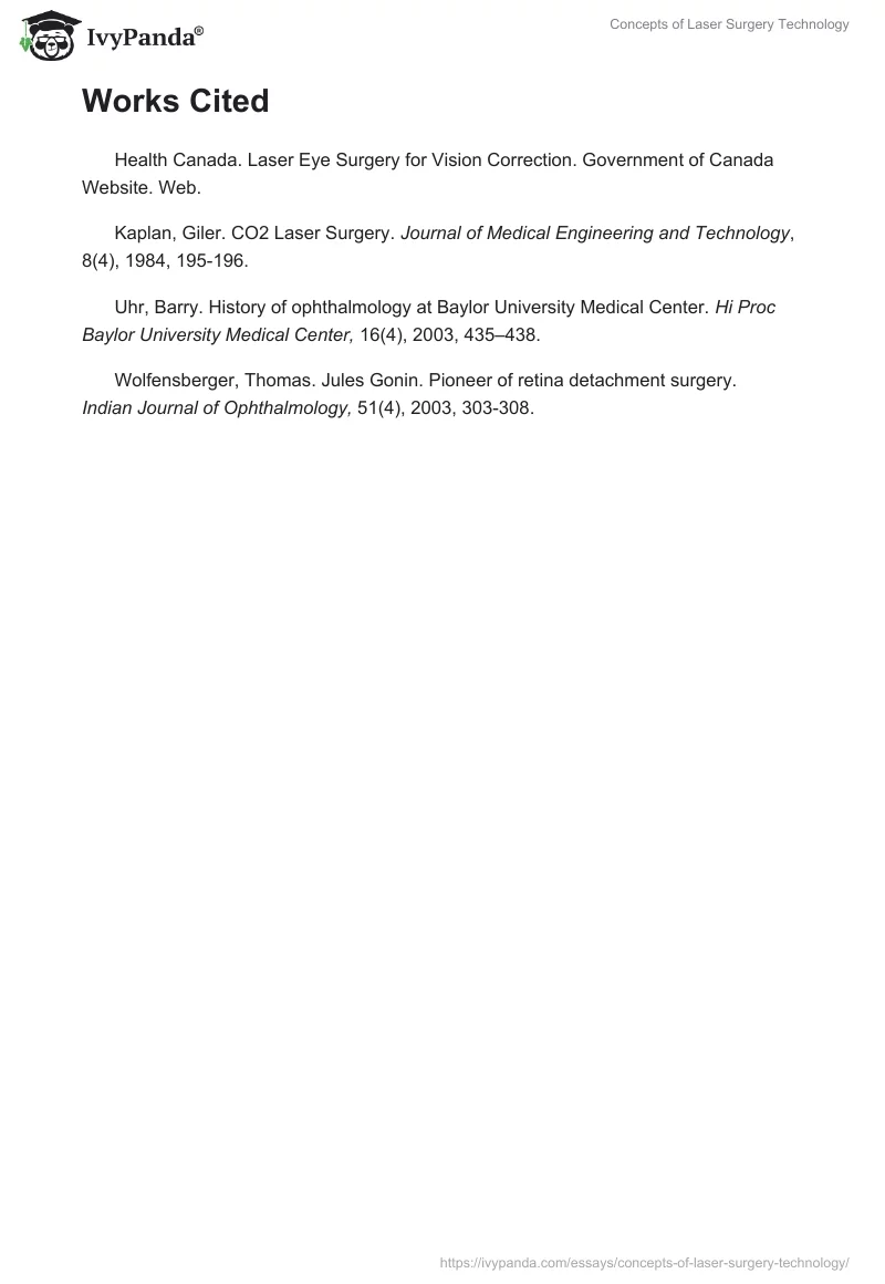 Concepts of Laser Surgery Technology. Page 4