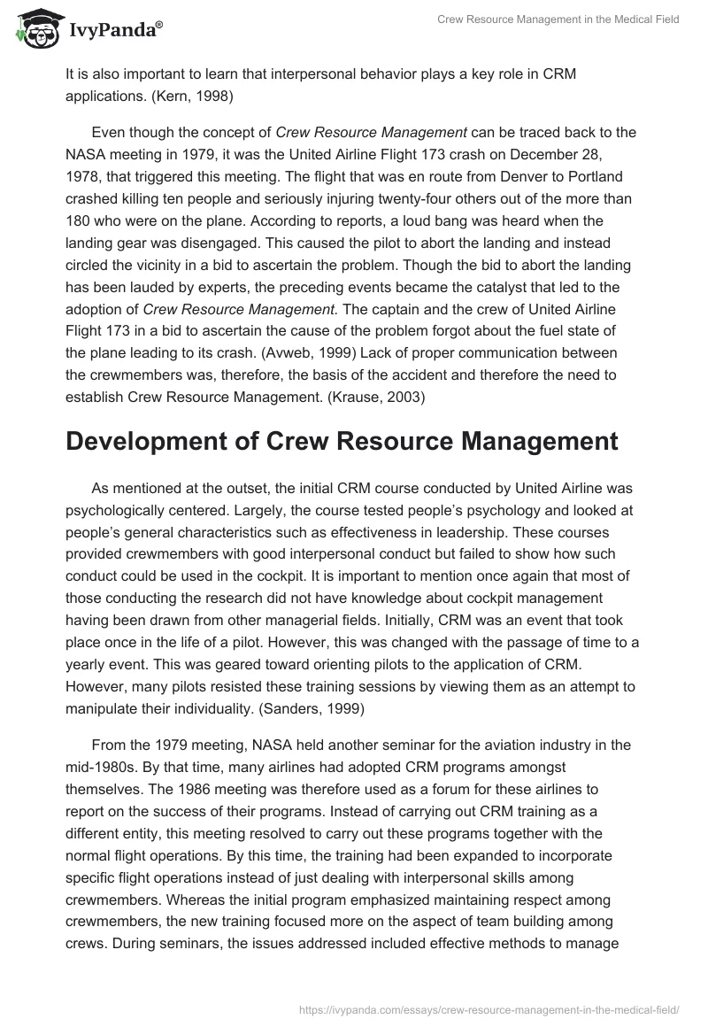 Crew Resource Management in the Medical Field. Page 2