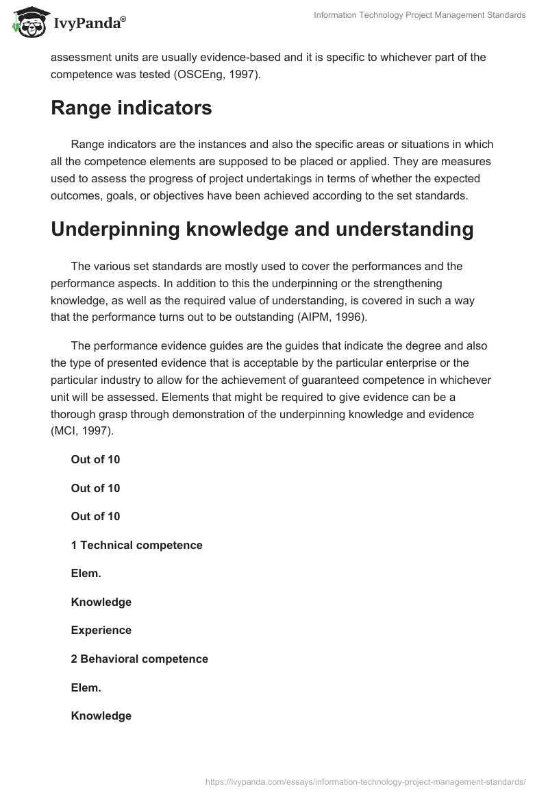 Information Technology Project Management Standards. Page 3