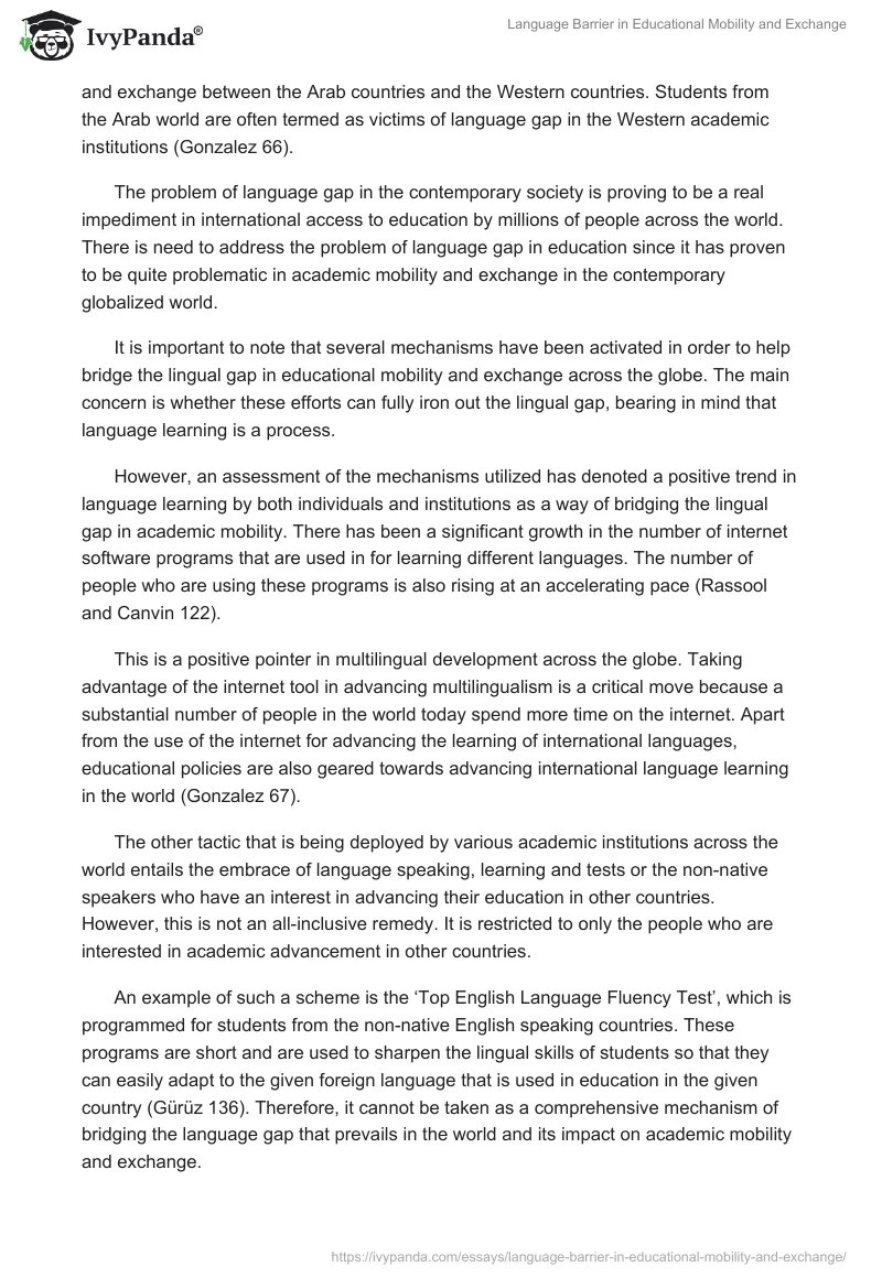 Language Barrier in Educational Mobility and Exchange. Page 4