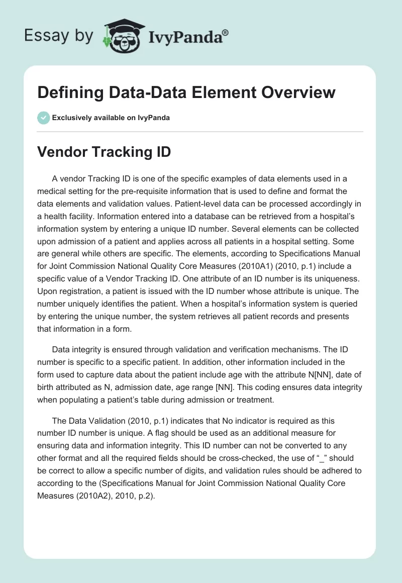 Defining Data-Data Element Overview. Page 1